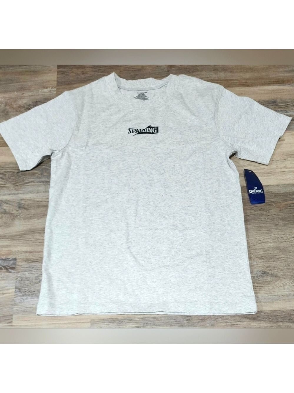 Spalding Heather Grey Short Sleeve Logo Tee Medium - New With Tags